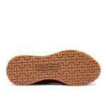 Gum KuruSole outsole of the KURU APOGEE Luxe Unisex Leather Sneaker in Cognac Brown-Gum.