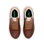 KURU APOGEE Luxe Unisex Leather Sneaker in Cognac Brown-Gum, top-down view.