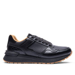 KURU APOGEE Luxe Unisex Leather Sneaker in Jet Black-Gum.