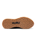 Gum KuruSole outsole of the KURU APOGEE Luxe Unisex Leather Sneaker in Jet Black-Gum.