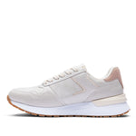 KURU APOGEE Luxe Unisex Leather Sneaker in Taupe Gray-Gum, inner side profile.