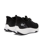 Close-up of the heel cup on the KURU ATOM 2 Men's Athletic Sneaker in Jet Black-Bright White.