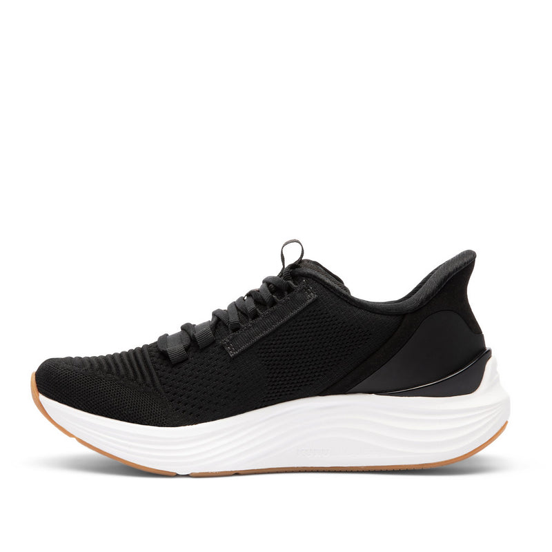 KURU ATOM 2 Men's Athletic Sneaker in Jet Black-Desert Tan, medial view.