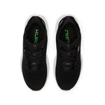 KURU ATOM 2 Men's Athletic Sneaker in Jet Black-Desert Tan, top-down view showing knit upper and insole.
