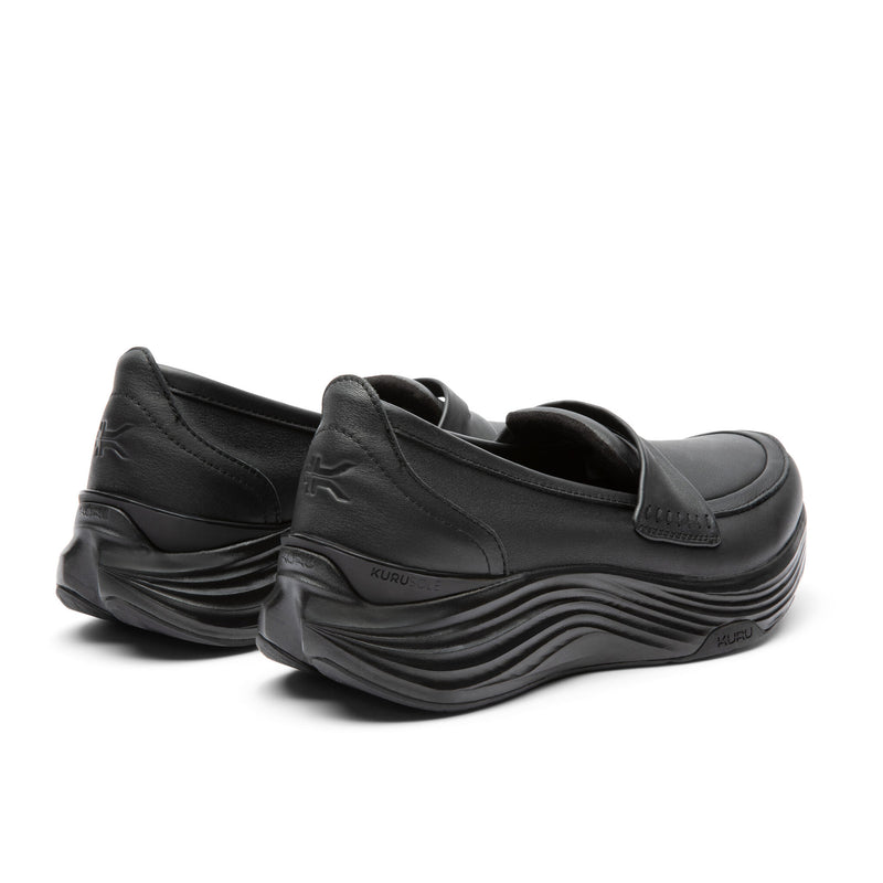 Rear view of KURU ATOM 2 Vella Women's Loafers in Jet Black.