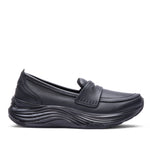 KURU ATOM 2 Vella Women's Loafer in Jet Black, lateral view.