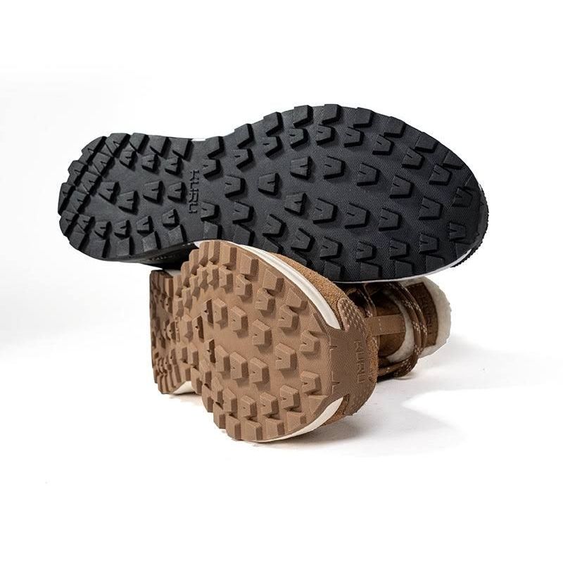 Top-down view of the KURU ATOM Lumi Women's Boot in Chestnut Brown-Buff.