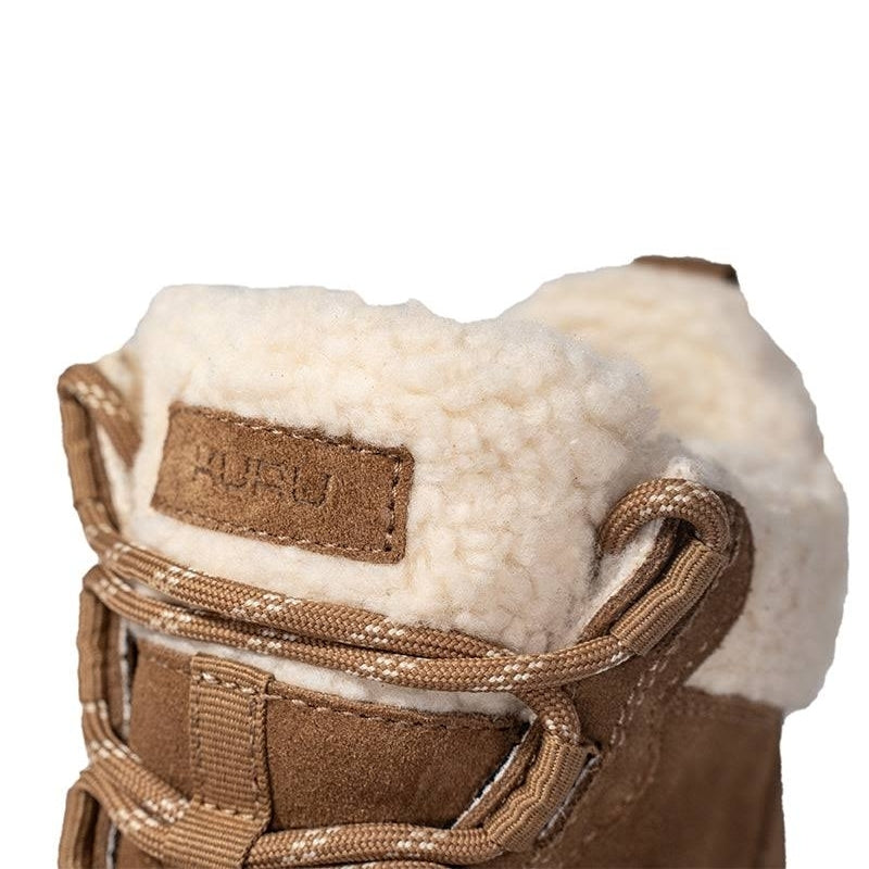 Outsole view of the KURU ATOM Lumi Women's Boot in Chestnut Brown-Buff, showing the KURUSOLE tread.