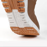 Back heel view of the KURU FLEX Astra Women's Boot in Chestnut Brown-White.