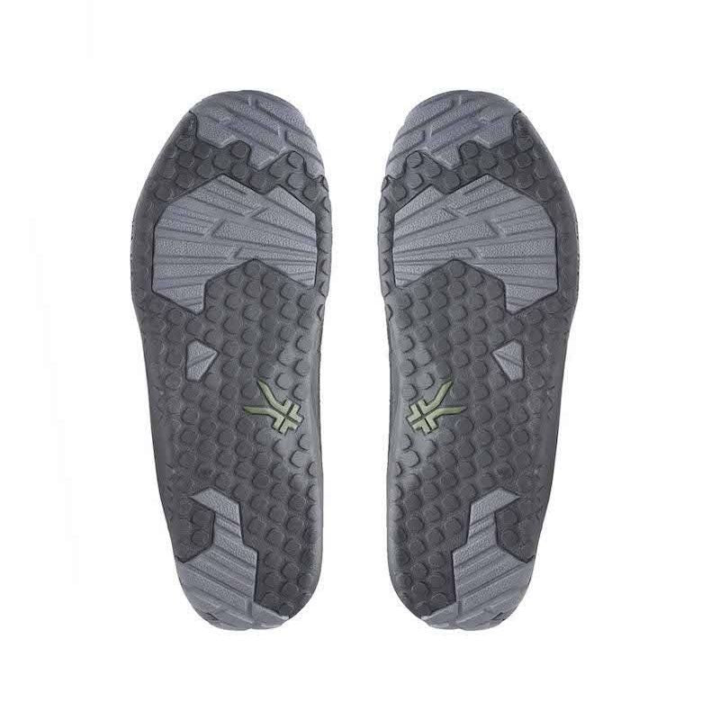 Outsole view of the KURU QUEST Men's Boot in Smokestack Black, showing the KURUSOLE tread.