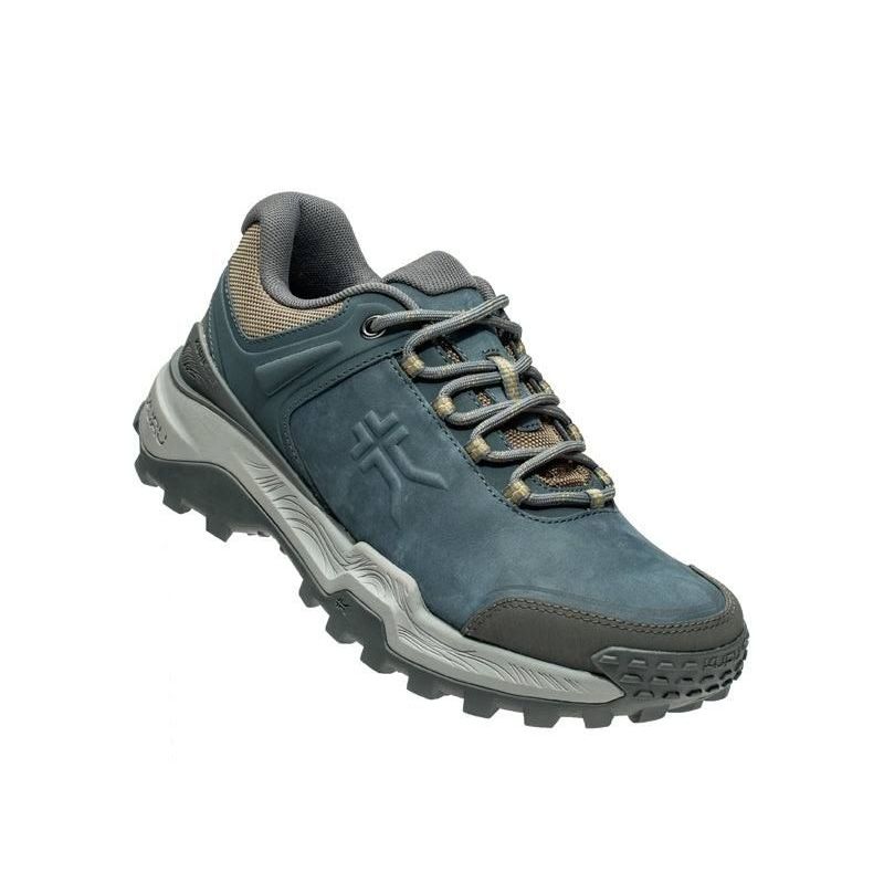 Angled profile view of the KURU RIDGE Motion Women's Boot in Blue Haze-Orange Spice.