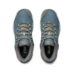 Top-down view of the KURU RIDGE Motion Women's Boot in Blue Haze-Orange Spice.
