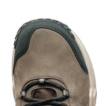 Close-up of the upper material on the KURU RIDGE Motion Women's Boot in Rustic Taupe-Jet Black.