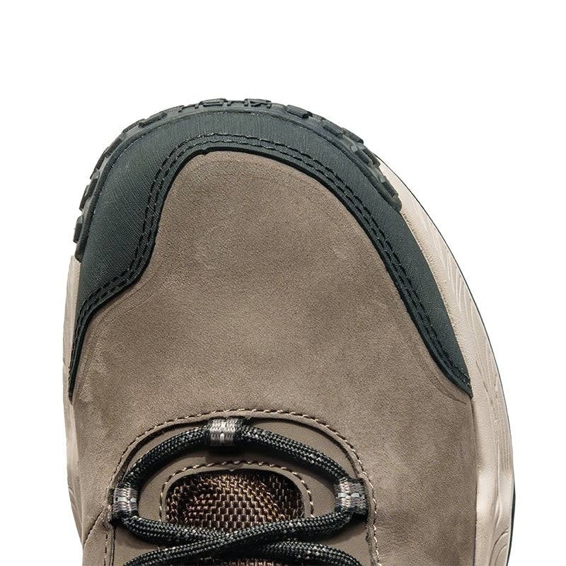Close-up of the upper material on the KURU RIDGE Motion Women's Boot in Rustic Taupe-Jet Black.