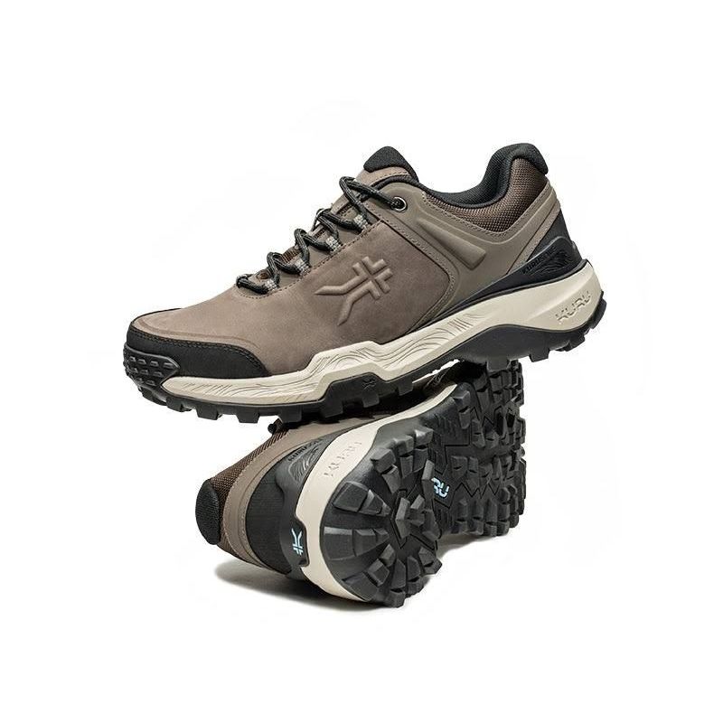 Outsole view of the KURU RIDGE Motion Women's Boot in Rustic Taupe-Jet Black, showing the KURUSOLE tread.
