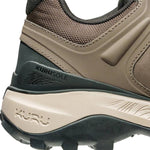 Close-up of the heel cup on the KURU RIDGE Motion Men's Boot in Rustic Taupe-Jet Black.
