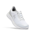 Side profile of the KURU DASH Vanta Unisex Athletic Sneaker in Bright White-Silver.
