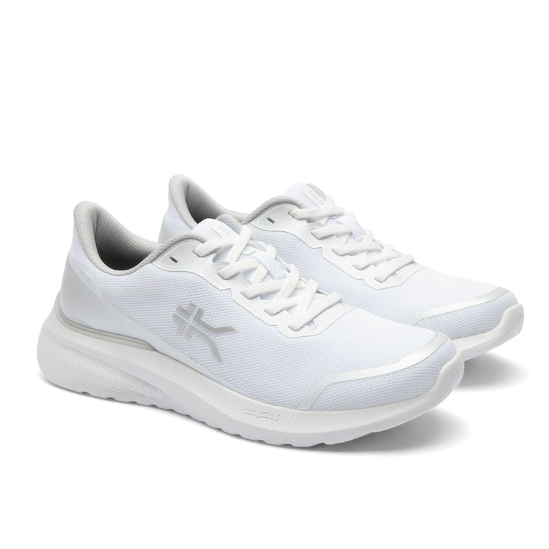 Pair of the KURU DASH Vanta Unisex Athletic Sneakers in Bright White-Silver.