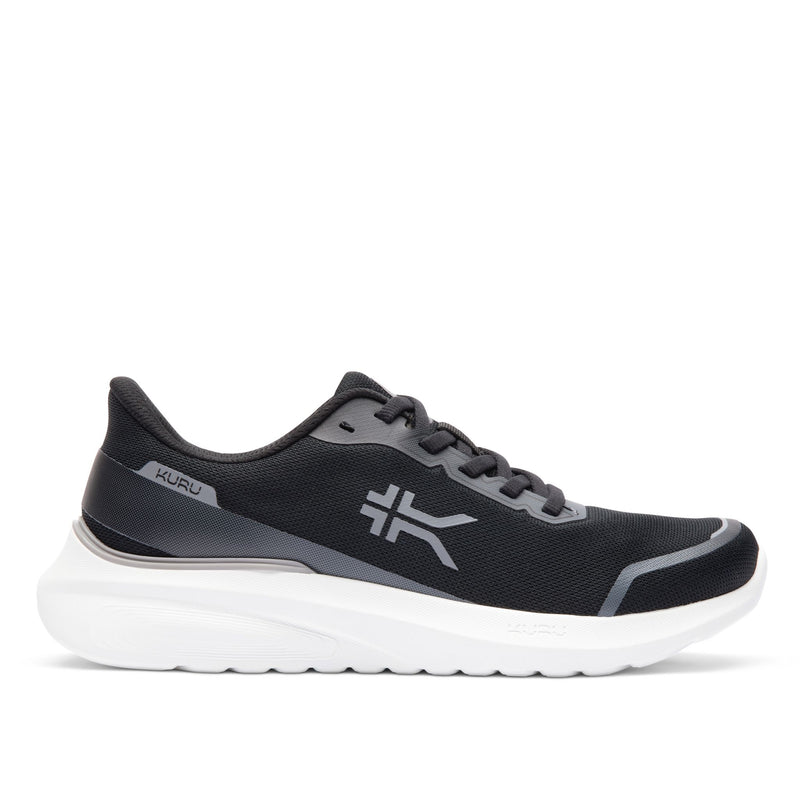 KURU DASH Vanta Unisex Athletic Sneaker in Jet Black-Bright White.