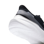 KURU DASH Vanta Unisex Athletic Sneaker in Jet Black-Bright White, inner side profile.
