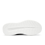 White outsole of the KURU DASH Vanta Unisex Athletic Sneaker in Jet Black-Bright White.