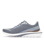 KURU DASH Vanta Unisex Athletic Sneaker in Smoke Gray-Toffee Brown, inner side profile.