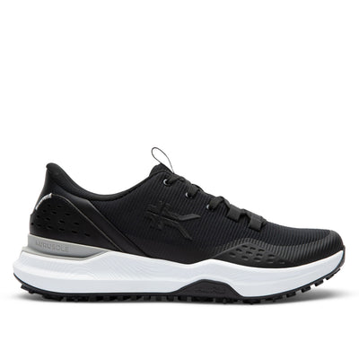 KURU DRIVE Unisex Golf Sneaker in Jet Black-Bright White.