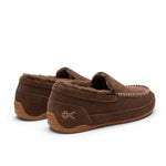 Rear angled view of the KURU LOFT 2 Men's Slipper in Walnut Brown-Toffee Brown.