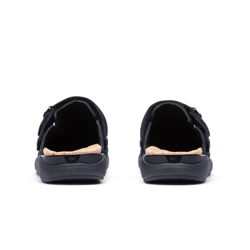 Back view of the KURU MOMENT Ease Women's Clogs in Jet Black.