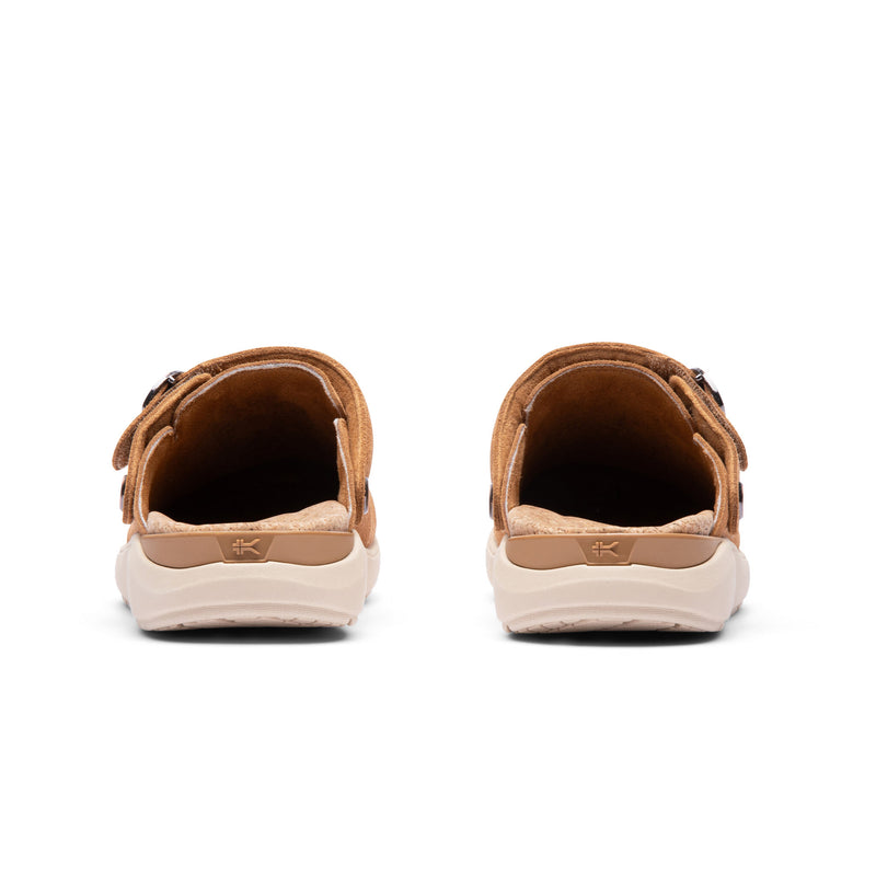 Back view of the KURU MOMENT Ease Women's Clogs in Toffee Brown-Sand.