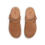 Top-down view of KURU MOMENT Ease Women's Clogs in Toffee Brown-Sand with cork insoles.