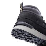 Close-up of the KURUSOLE heel technology on the KURU QUEST 2 Women's Hiking Boot in Jet Black-Greige.