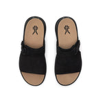 Pair of KURU CODA Aika Women's Sandal in Jet Black, angled view.