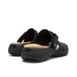 Back heel view of the KURU CODA Aika Women's Sandal in Jet Black.