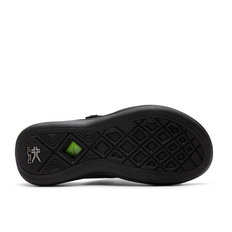 Top-down view of the KURU CODA Aika Women's Sandal in Jet Black.