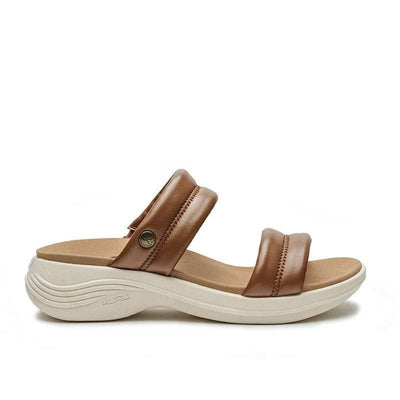 KURU CODA Mesa Women's Sandal in Amber Brown-Pearl White.