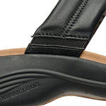 Close-up of the upper material on the KURU CODA Mesa Women's Sandal in Jet Black.