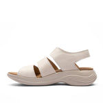 Outsole view of the KURU CODA Muse Women's Sandal in Shell-Sand, showing the KURUSOLE tread.