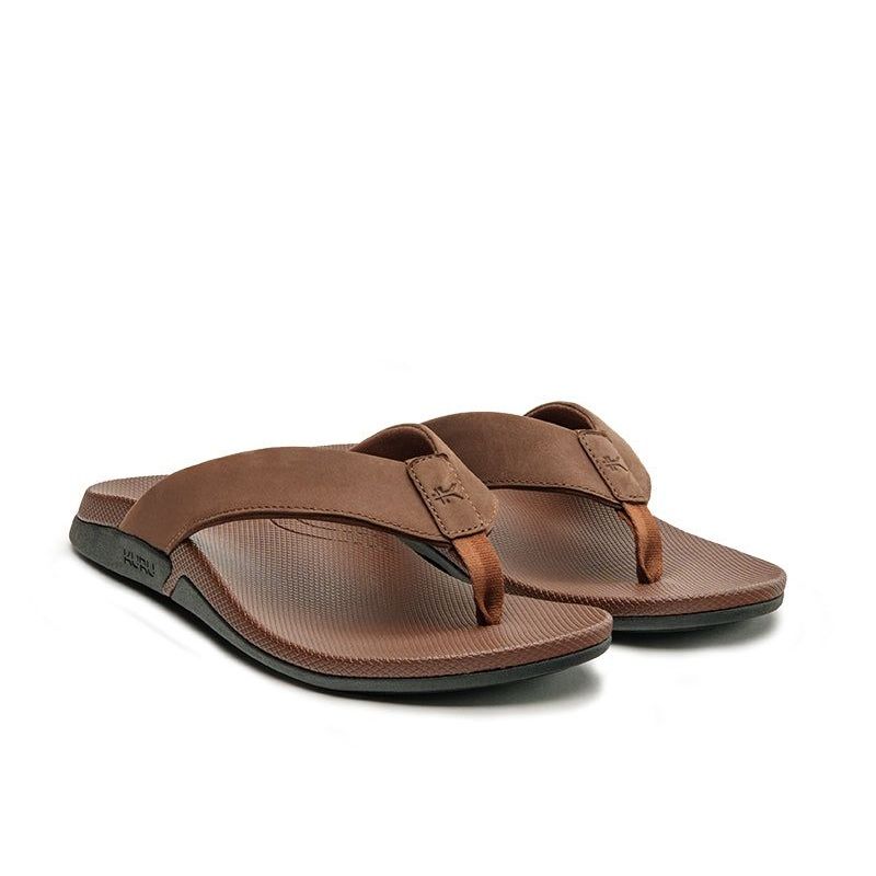 Pair of KURU KALA 2 Men's Sandal in Cocoa Brown, angled view.
