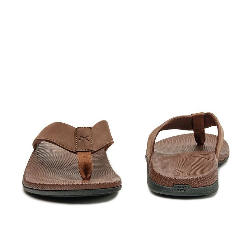 Back heel view of the KURU KALA 2 Men's Sandal in Cocoa Brown.