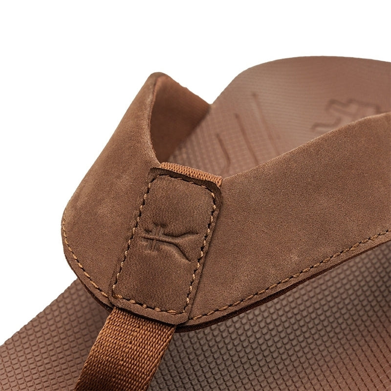 Pair of KURU KALA 2 Men's Sandal in Cocoa Brown, angled view.