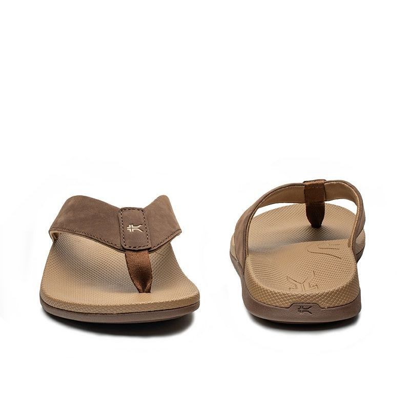 Back heel view of the KURU KALA 2 Women's Sandal in Cocoa Brown-Sand.