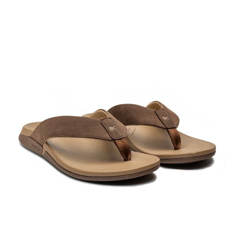 Angled profile view of the KURU KALA 2 Women's Sandal in Cocoa Brown-Sand.