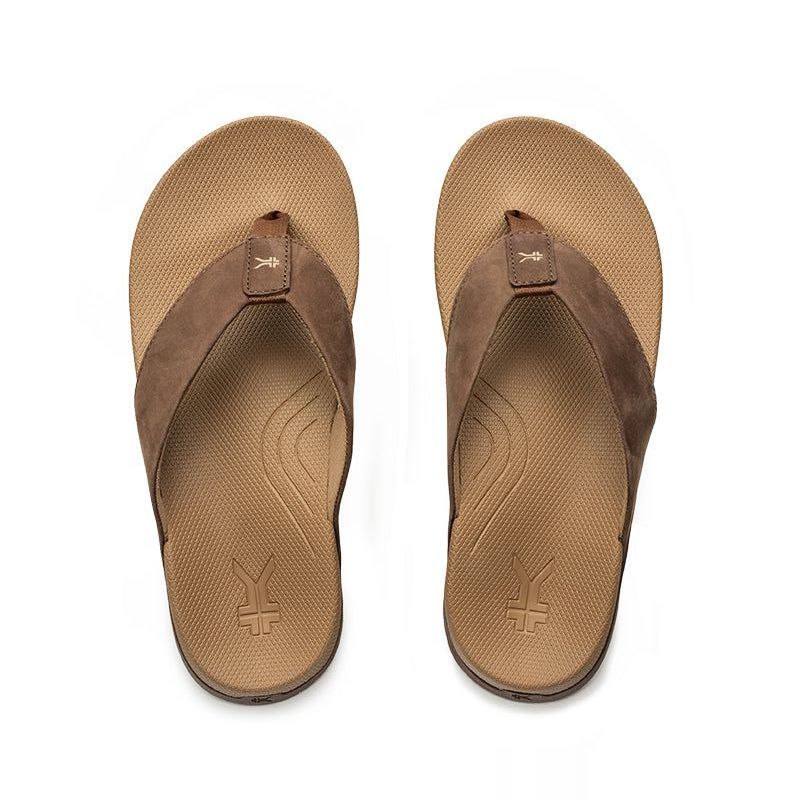 Top-down view of the KURU KALA 2 Women's Sandal in Cocoa Brown-Sand.