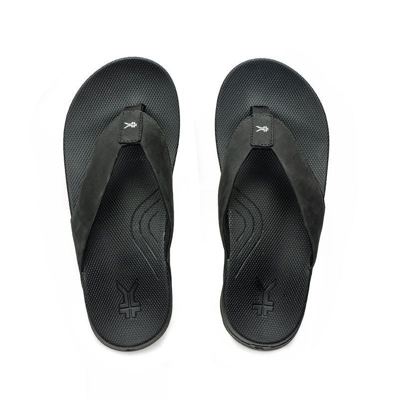 Pair of KURU KALA 2 Women's Sandal in Jet Black, angled view.