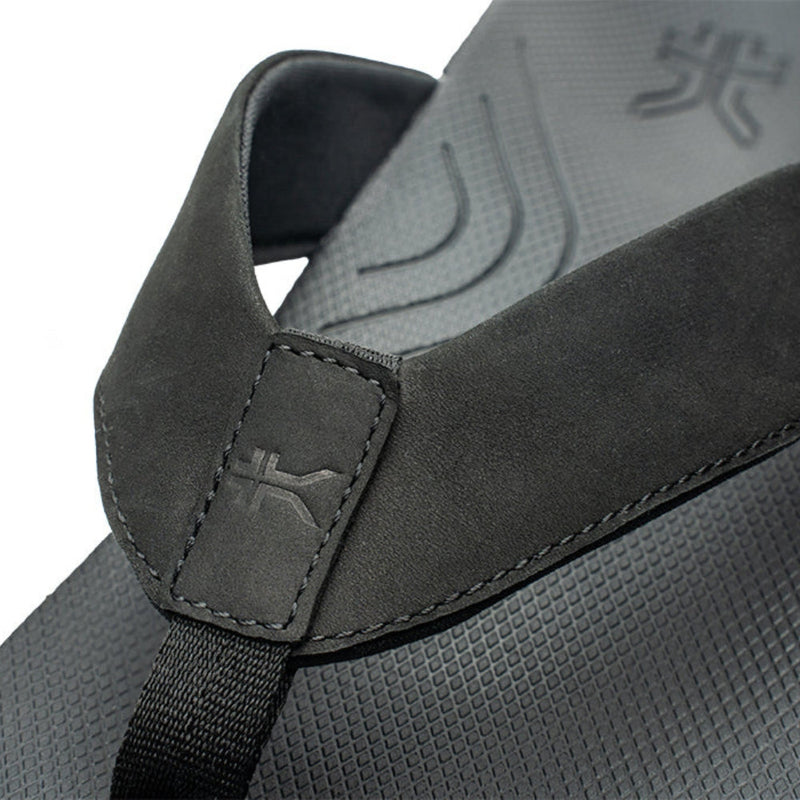 Pair of KURU KALA 2 Men's Sandal in Jet Black, angled view.