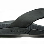 Close-up of the upper material on the KURU KALA 2 Men's Sandal in Jet Black.