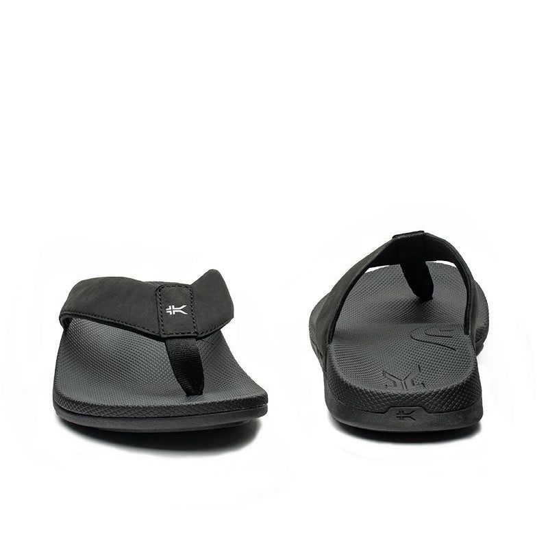 Outsole view of the KURU KALA 2 Women's Sandal in Jet Black, showing the KURUSOLE tread.