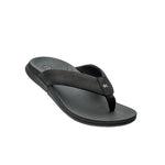 Angled profile view of the KURU KALA 2 Women's Sandal in Jet Black.
