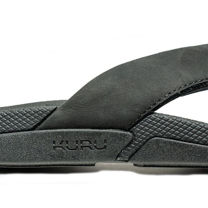 Close-up of the heel cup on the KURU KALA 2 Women's Sandal in Jet Black.